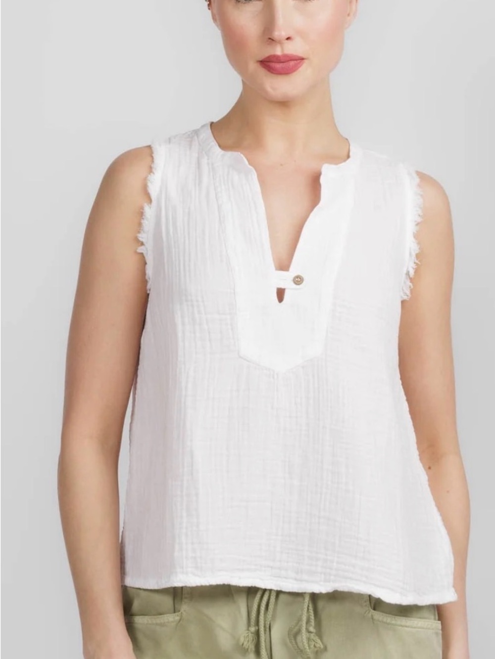 XIRENA White Portia Top Size Large
